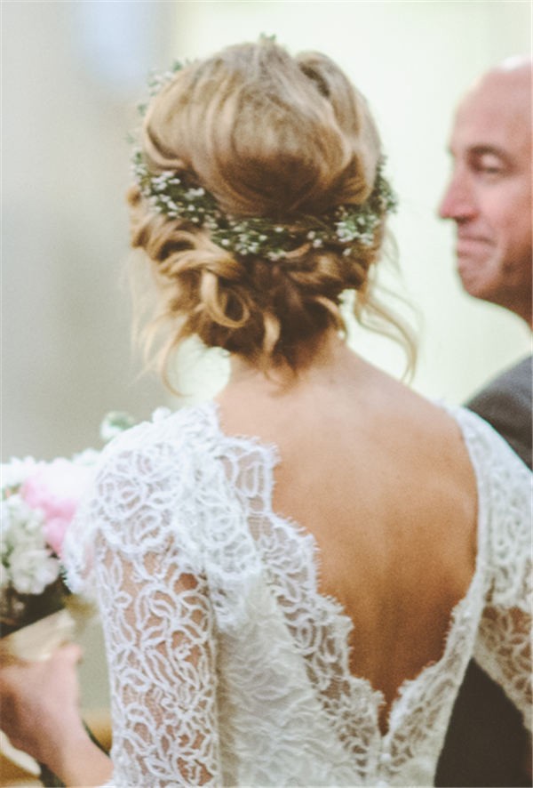 18 Wedding Hairstyles with Flower Crown Andrea